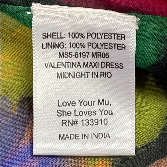 New Show Me Your Mumu Valentina Maxi Dress Midnight in Rio Parrot Sz XXL - Picture 14 of 14